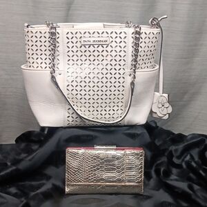 Dana Buchman White Purse and Silver Kenneth Cole Wallet